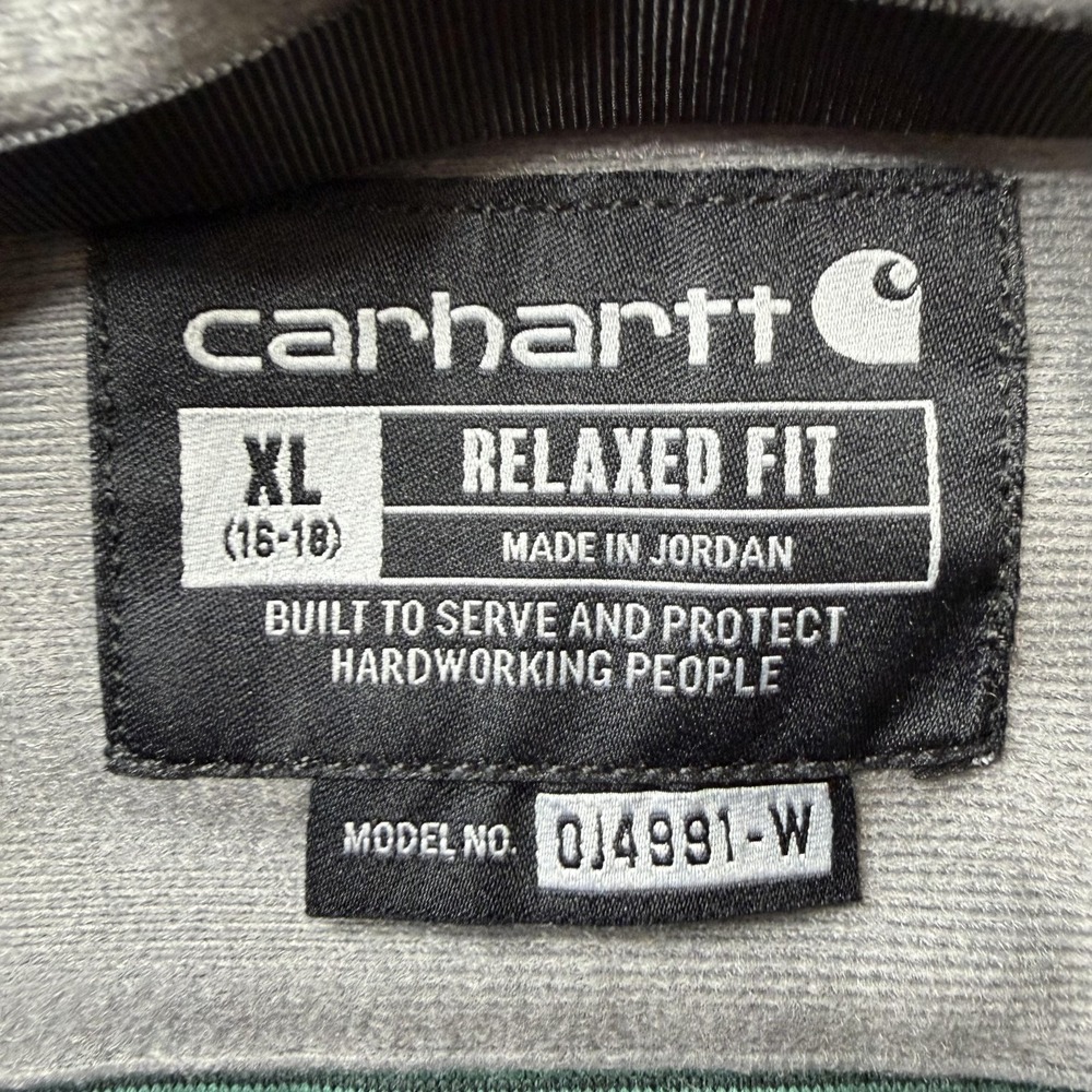 Carhartt Jacket Womens XL 16-18 Green Fleece Relaxed Fit Snap Front Pullover - Picture 3 of 10